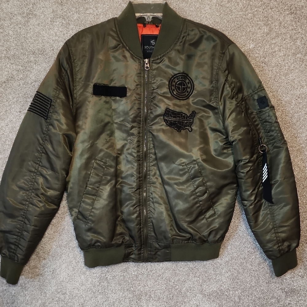 South Pole Men's Olive Bomber Jacket